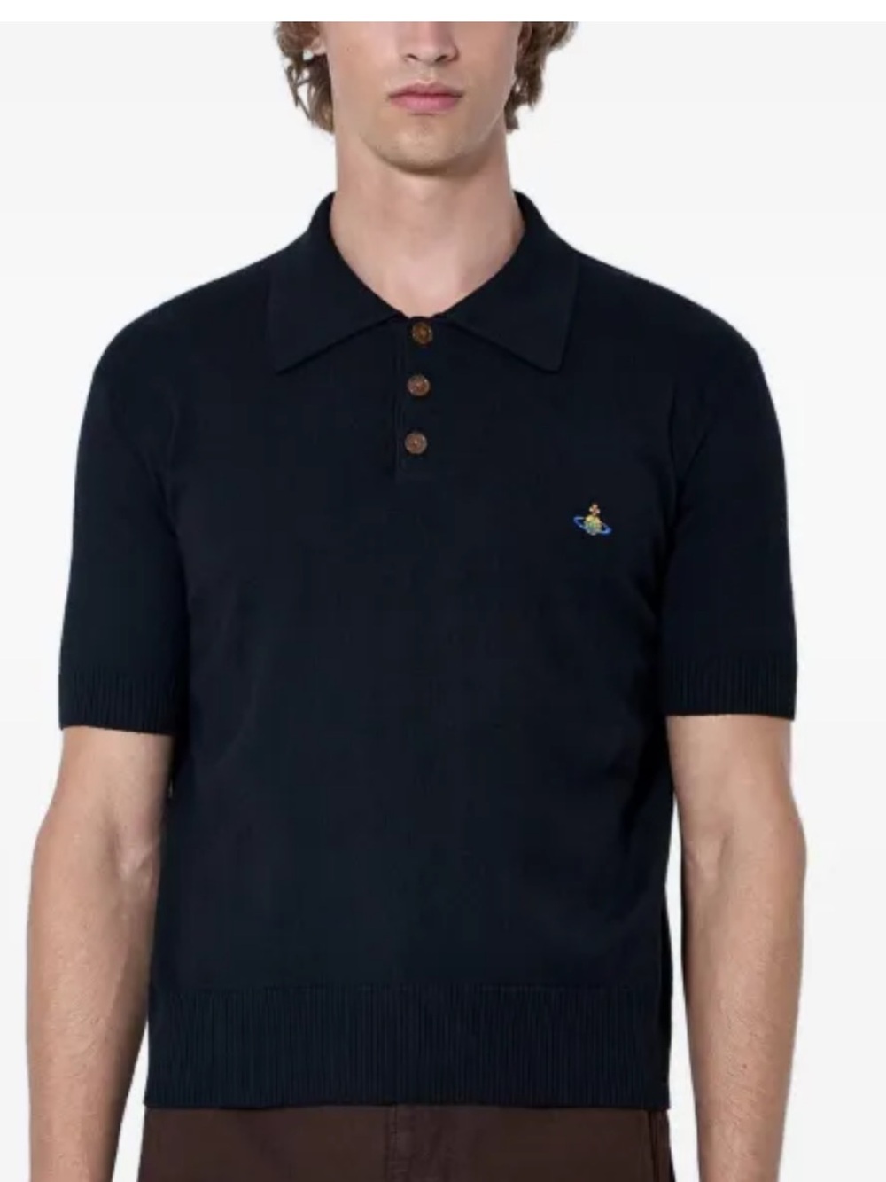 Vivienne Westwood Black Polo with Blue Orb Logo